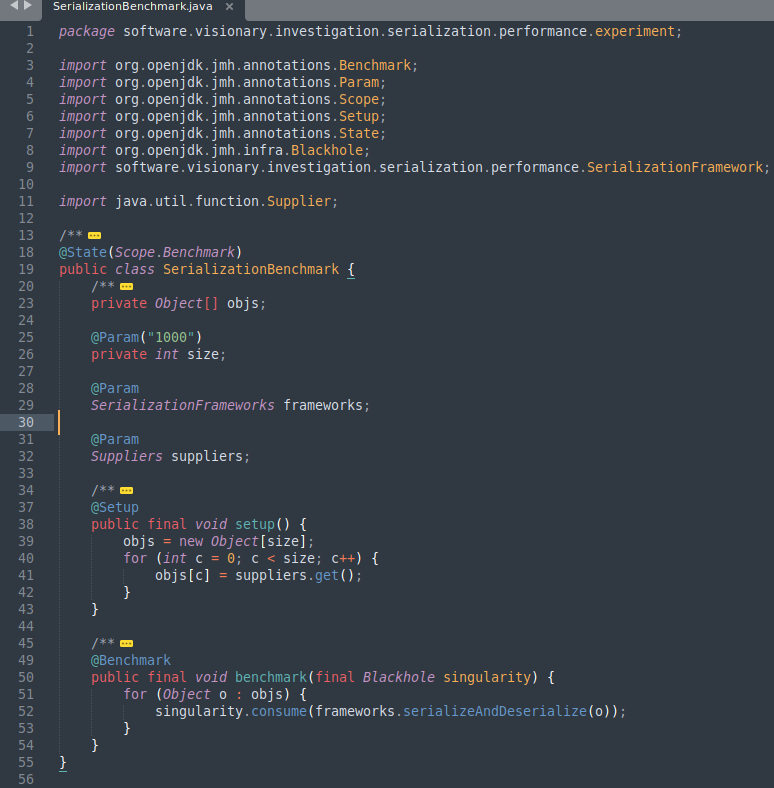 code for SerializationBenchmark.java