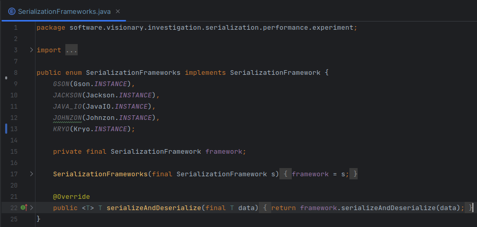 code for SerializationFrameworks.java