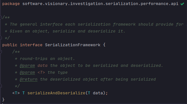 code for SerializationFramework.java
